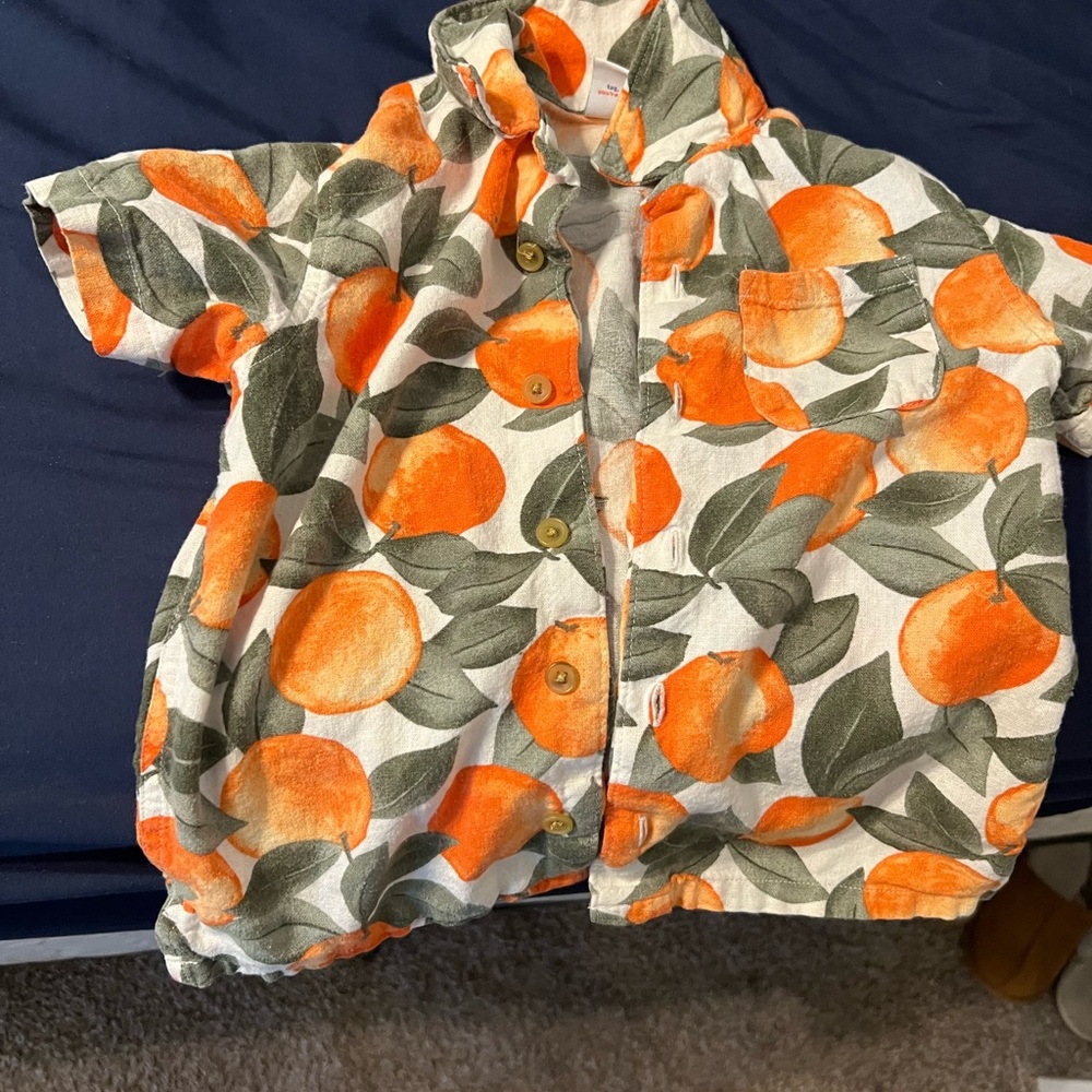 Old Navy Orange Fruit Print Shirt